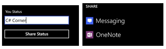Share Status button in Windows